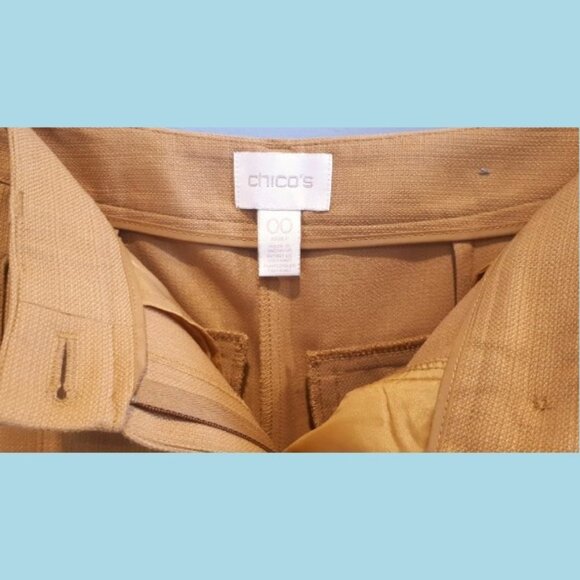 Chicos Slim Tapered Ankle Pants Mustard Yellow Cropped Trousers Womens Size XS - Picture 8 of 10